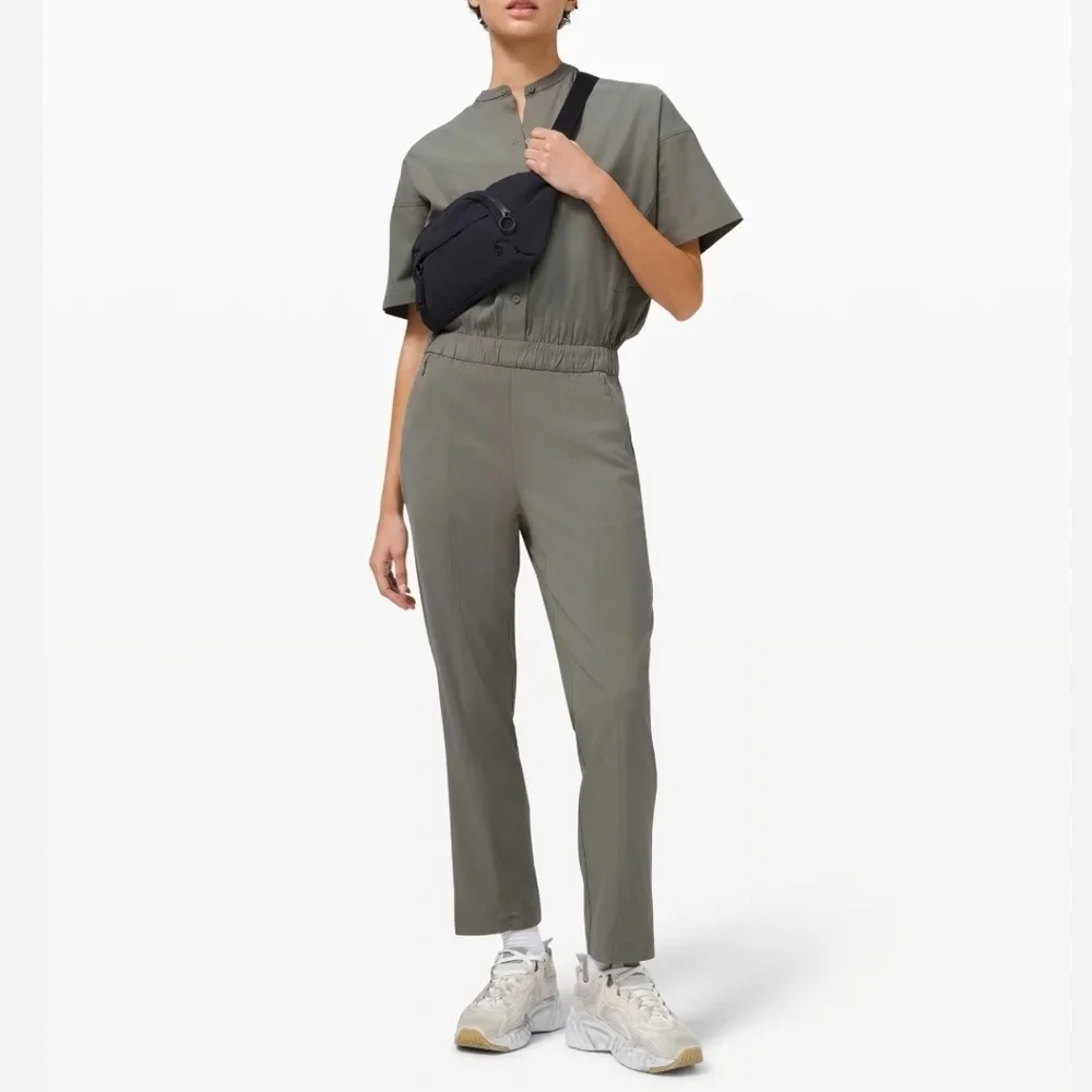 lululemon athletica Olive Utility Short-Sleeve Jumpsuit Size 8